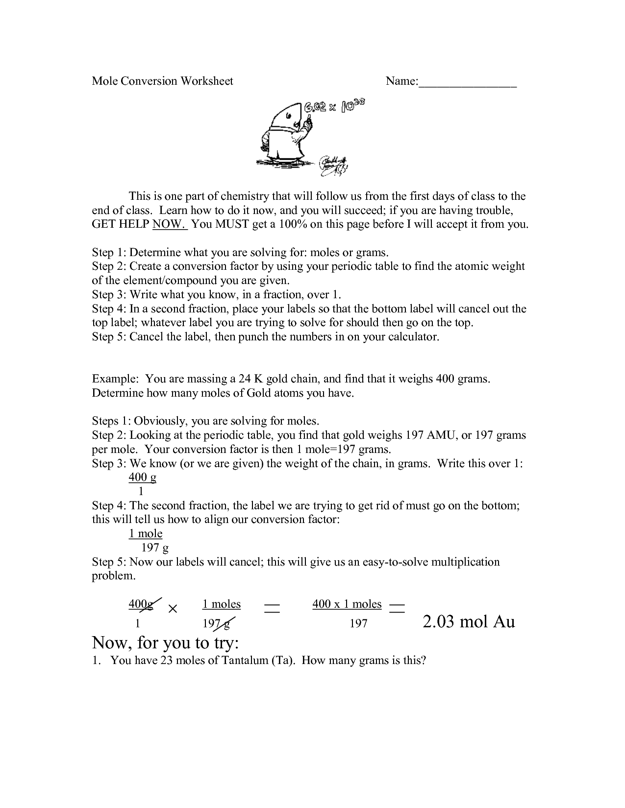 14 Best Images of Mole Conversion Worksheet  Chemistry Mole Problems Worksheet, Chemistry Mole 