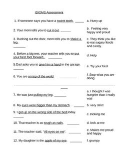 19 Best Images of Idioms Worksheets For 5th Grade - Parts of Speech