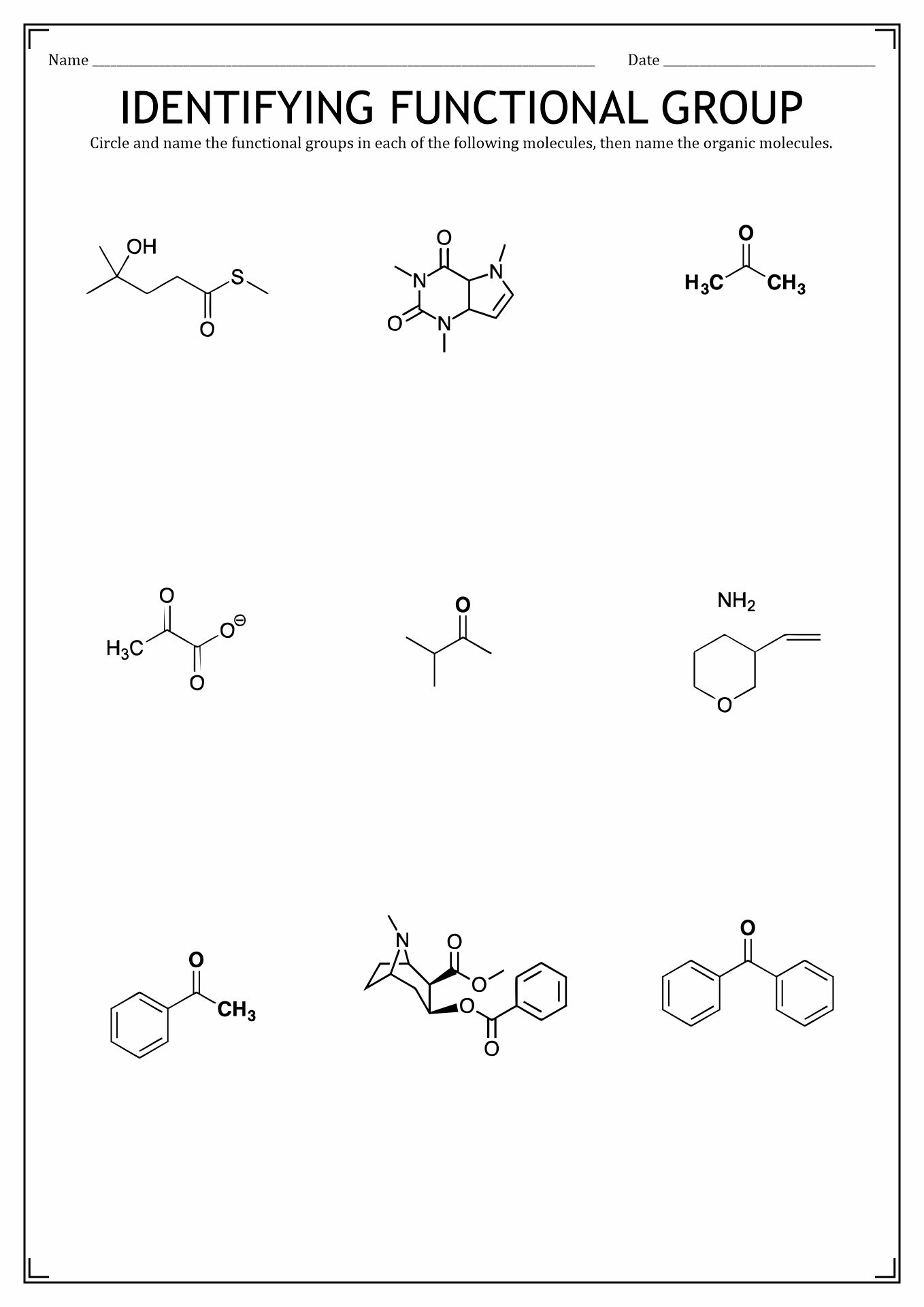 9 Best Images Of Functional Group Practice Worksheet Organic