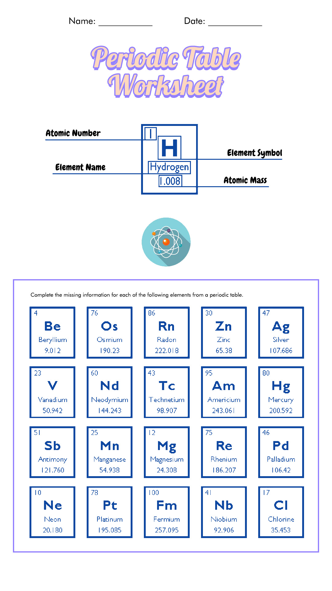 16 Best Images Of Worksheets Periodic Table Activity Periodic Table