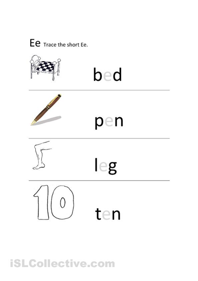 7 Best Images of Short E Words Worksheets - Short E Sound Words, Short