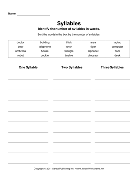 16 Best Images of 4 Syllable Words Worksheets - Long Vowel Sound Word