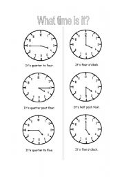 Telling Time Worksheets Half Past Quarter To