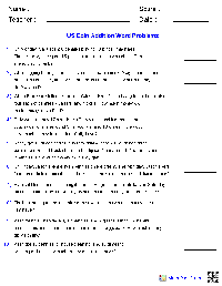 4th Grade Math Word Problems Worksheets