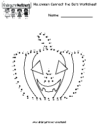 Kindergarten Halloween Connect the Dots Worksheets