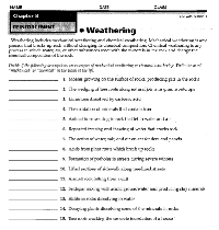 Weathering and Erosion Printable Worksheets