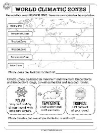 World Climate Zones Worksheet