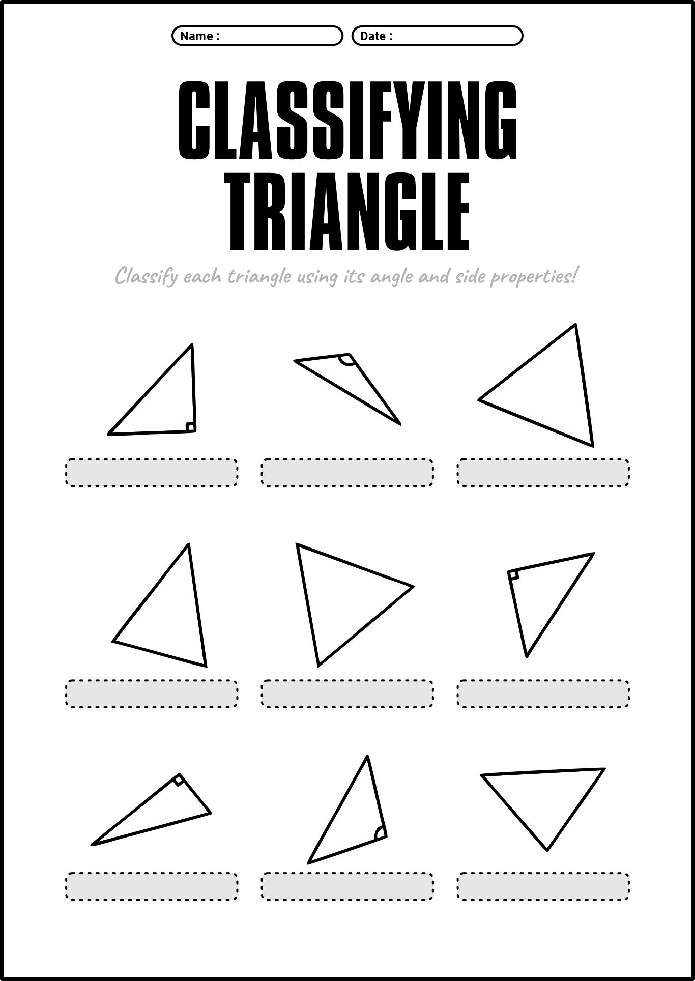 types-of-triangles-worksheet