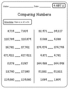 12 Best Images of Comparing Whole Numbers Worksheets - 2nd Grade Math