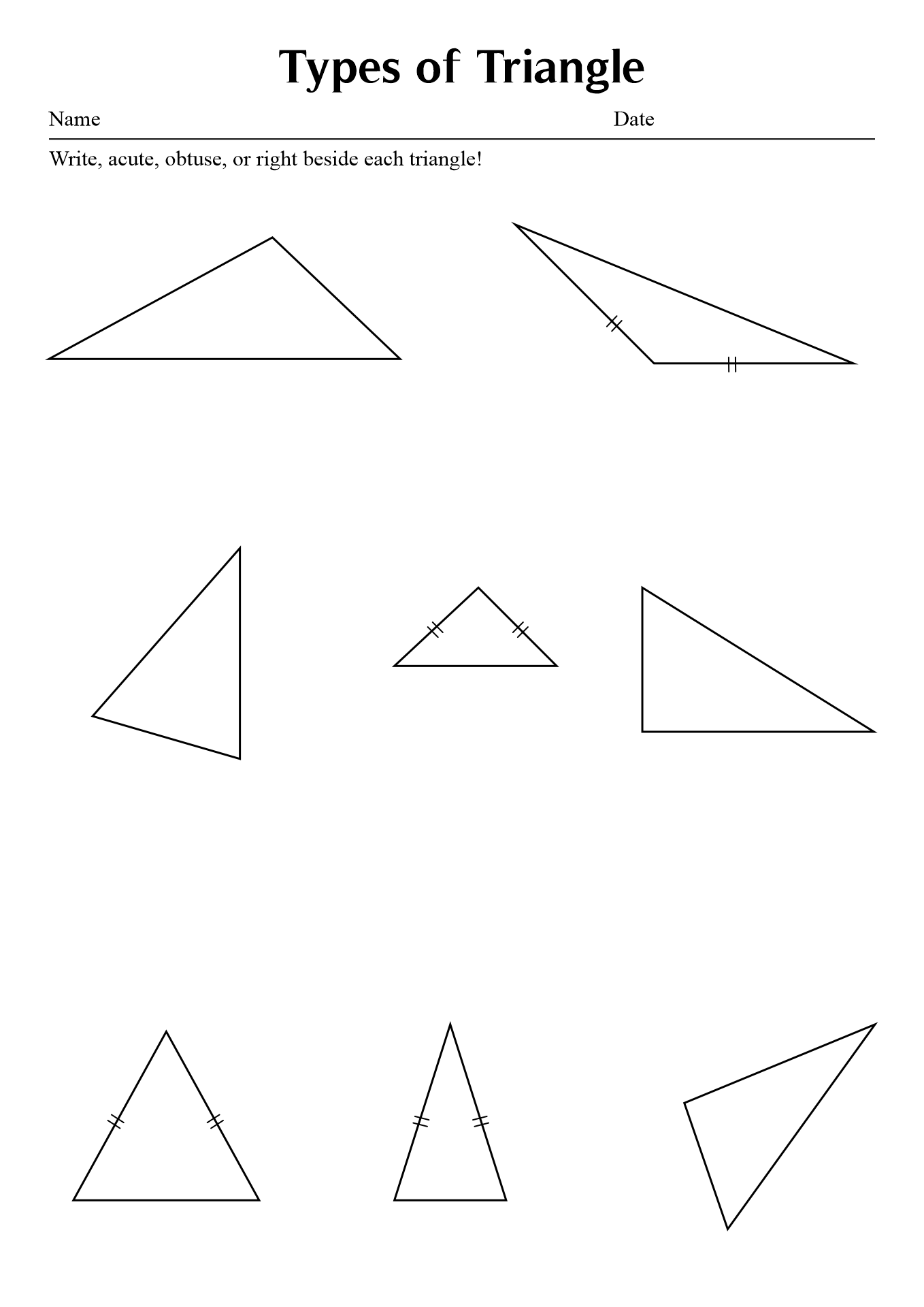 13 Best Images Of Types Of Triangles Worksheet Identifying Triangles