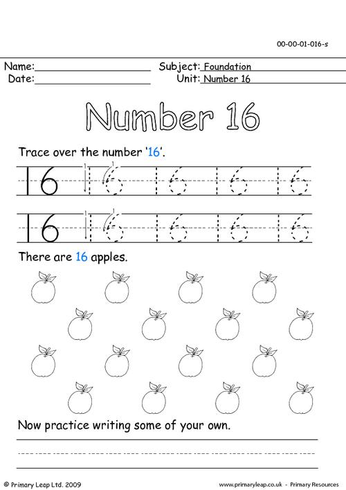 number-16-worksheet-one-hub