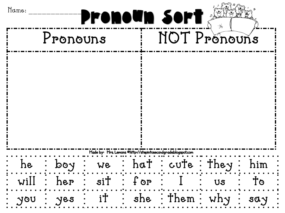 16 Best Images of 2nd Grade Pronoun Worksheet - Pronoun Activities 2nd