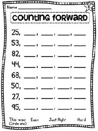 Counting Forward Worksheet 1st Grade