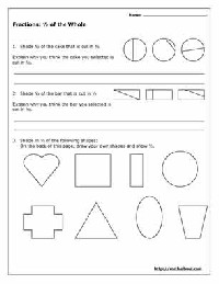 Half and Whole Fractions Worksheets
