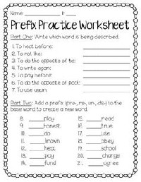 Prefix Worksheets 5th Grade