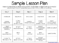 Preschool Lesson Plans