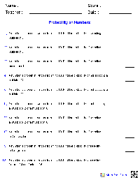 Probability Worksheets 7th Grade Math