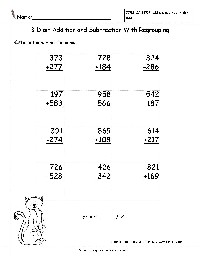 Three-Digit Addition and Subtraction Worksheets
