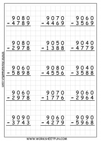 4 Digit Addition and Subtraction Worksheets
