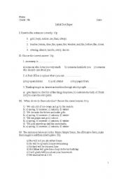 7th Grade English Worksheets