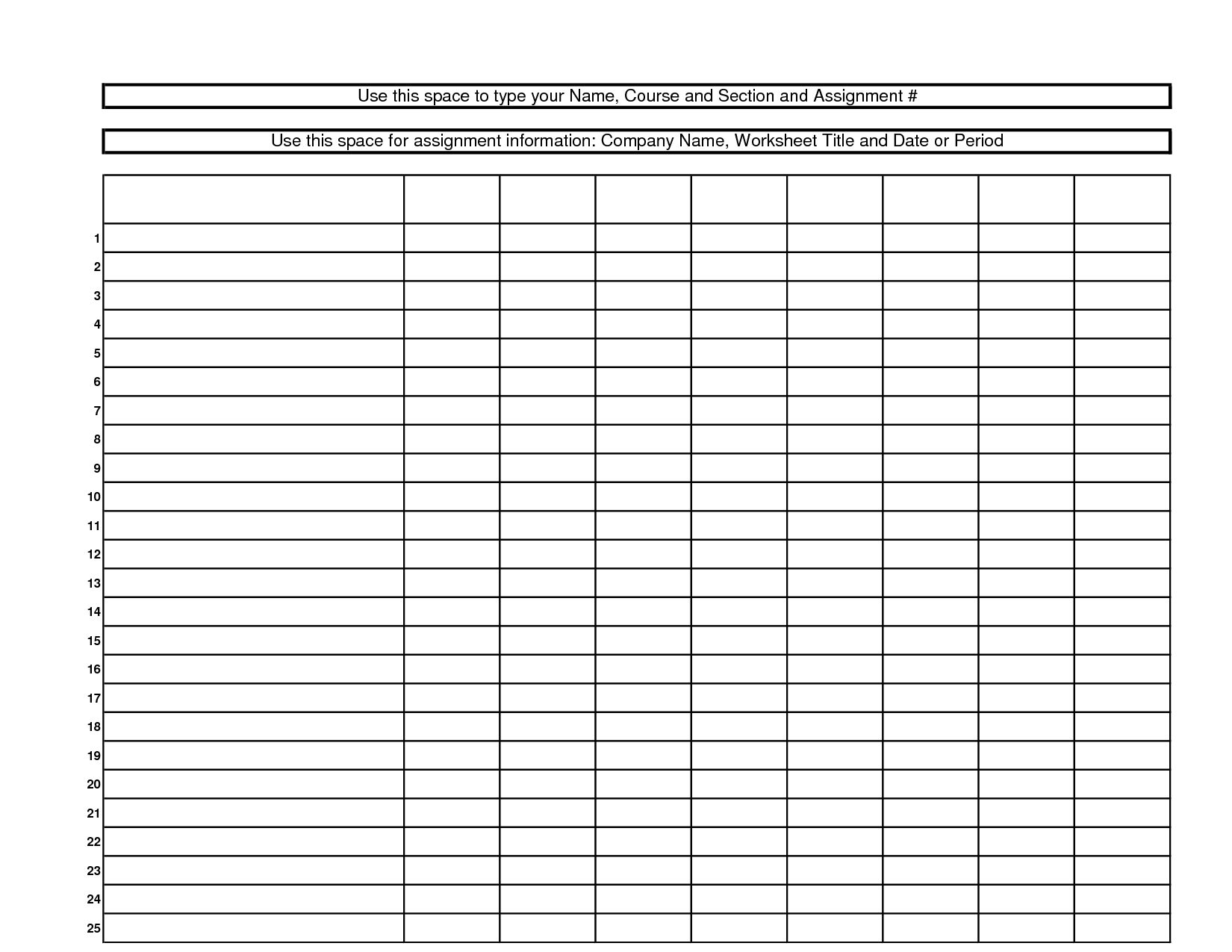 11 Best Images Of 3 Column Worksheet Free Printable Accounting Ledger Sheets Blank 10 Column 