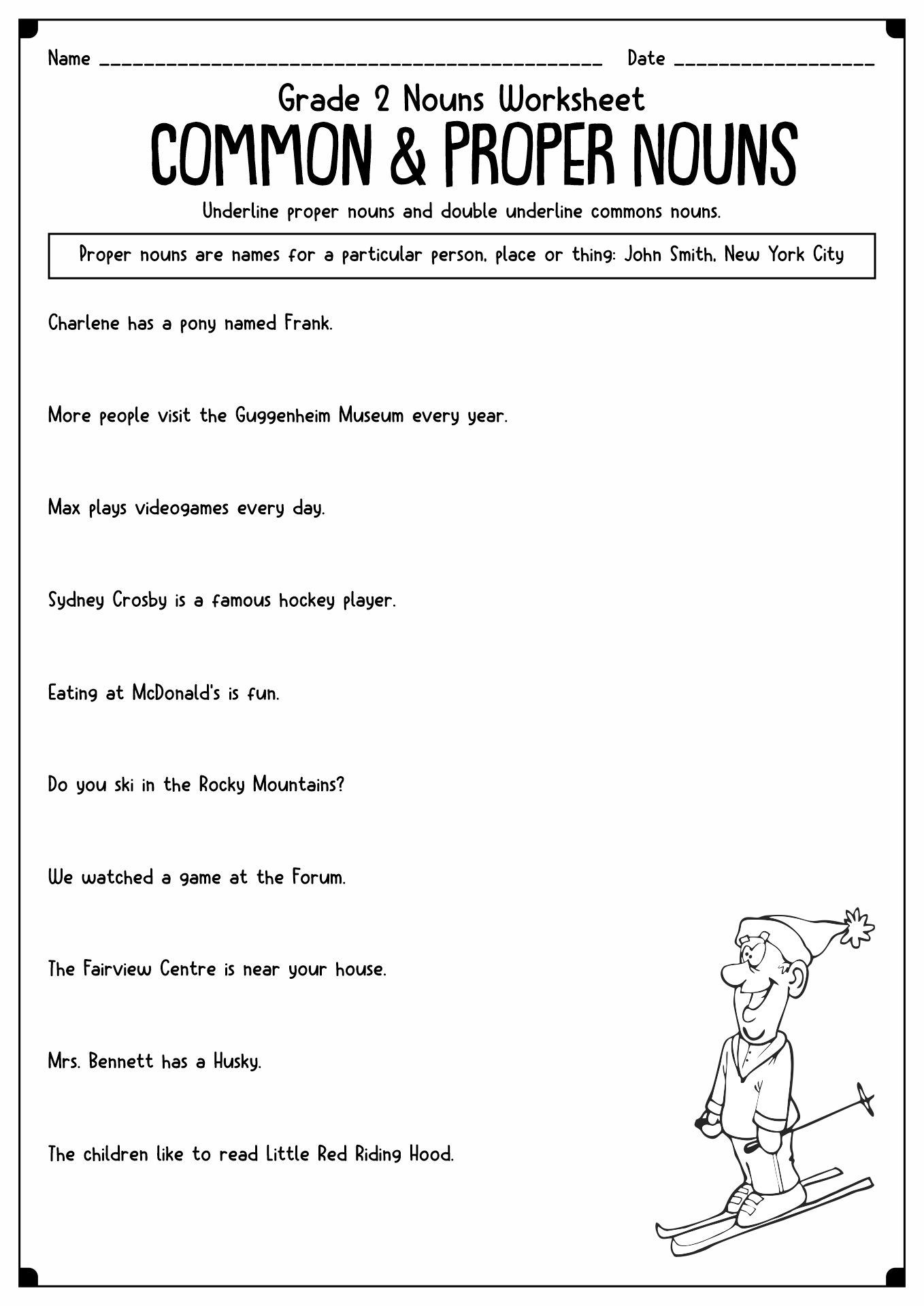 18 Best Images Of Proper Noun Worksheets For First Grade Common And 