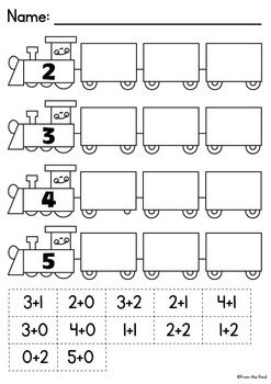 Cut and Paste Addition Worksheets