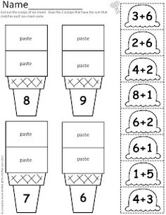 Cut and Paste Subtraction Worksheets