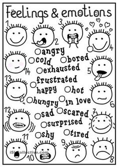 Feelings Emotions Coloring Pages
