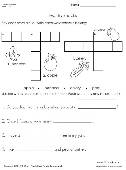 First Grade Health Worksheets