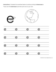 Lowercase Letter E Worksheet