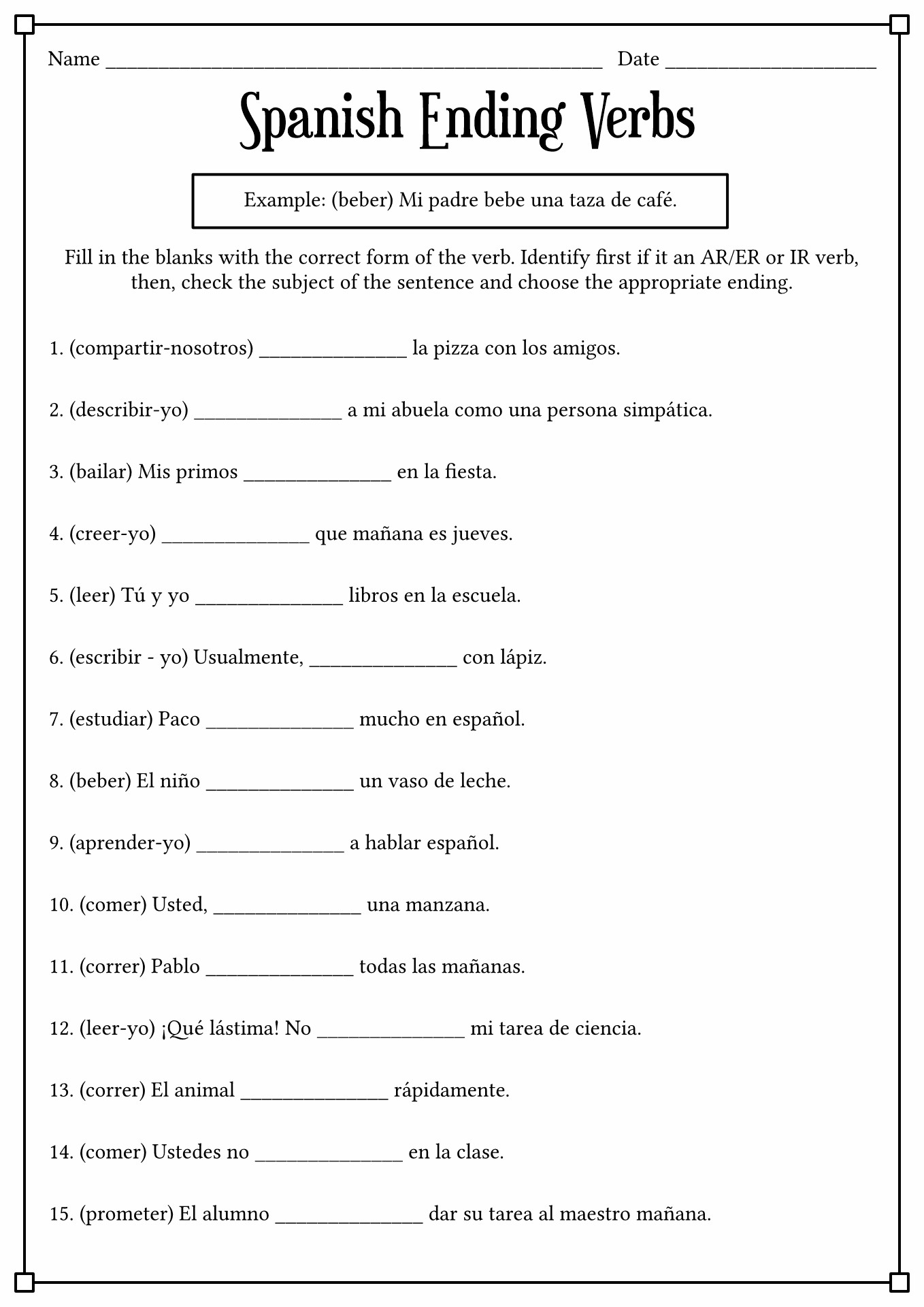 er-verb-worksheet