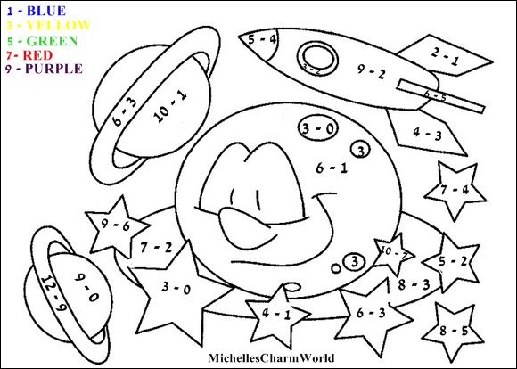 Subtraction Coloring Pages