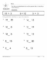 2nd Grade Math Worksheets Greater Than