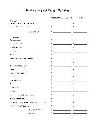 Blank Personal Monthly Budget Worksheet