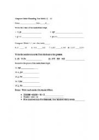 Comparing Numbers Worksheets 4th Grade