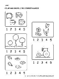 Preschool Worksheets Numbers 1 5