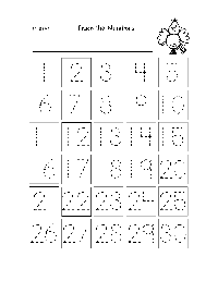 Tracing Numbers 1-30 Worksheets
