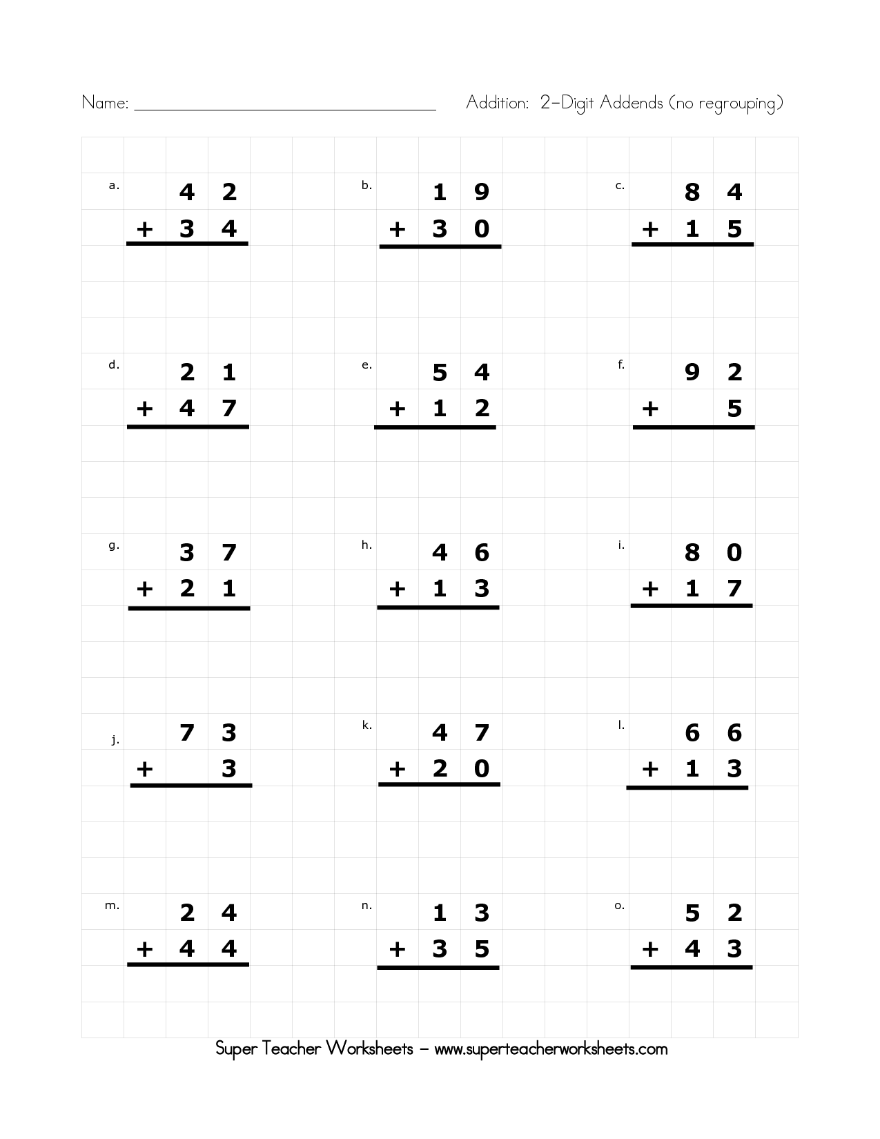 17 Best Images of 2-Digit Addition Without Regrouping Worksheets 2nd