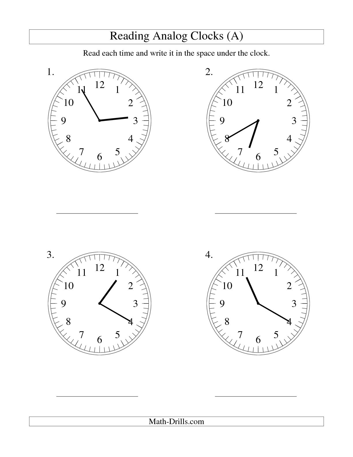 15 Best Images of Telling Time Worksheets By 5 Minutes - Telling Time
