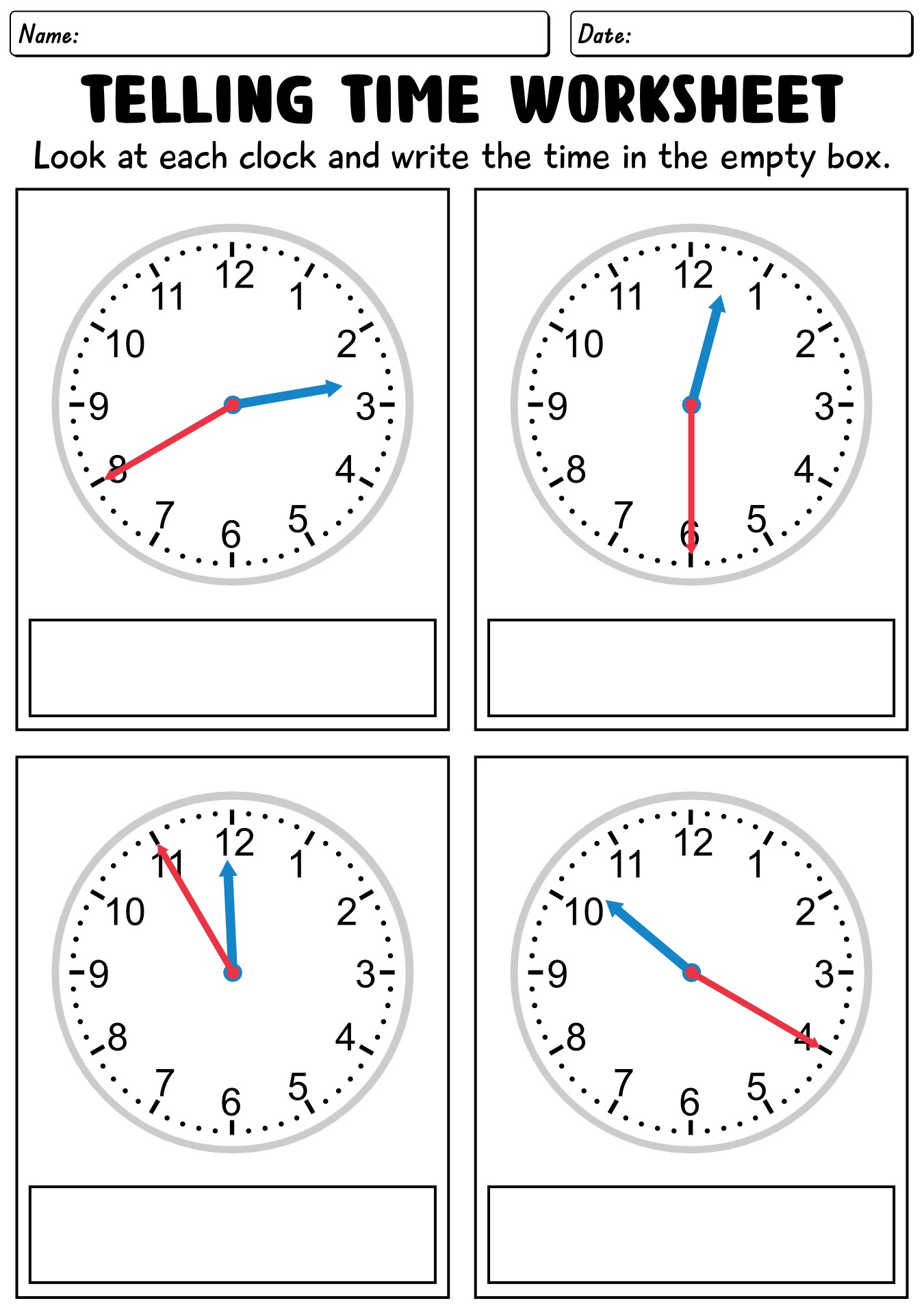 15 Best Images of Telling Time Worksheets By 5 Minutes - Telling Time