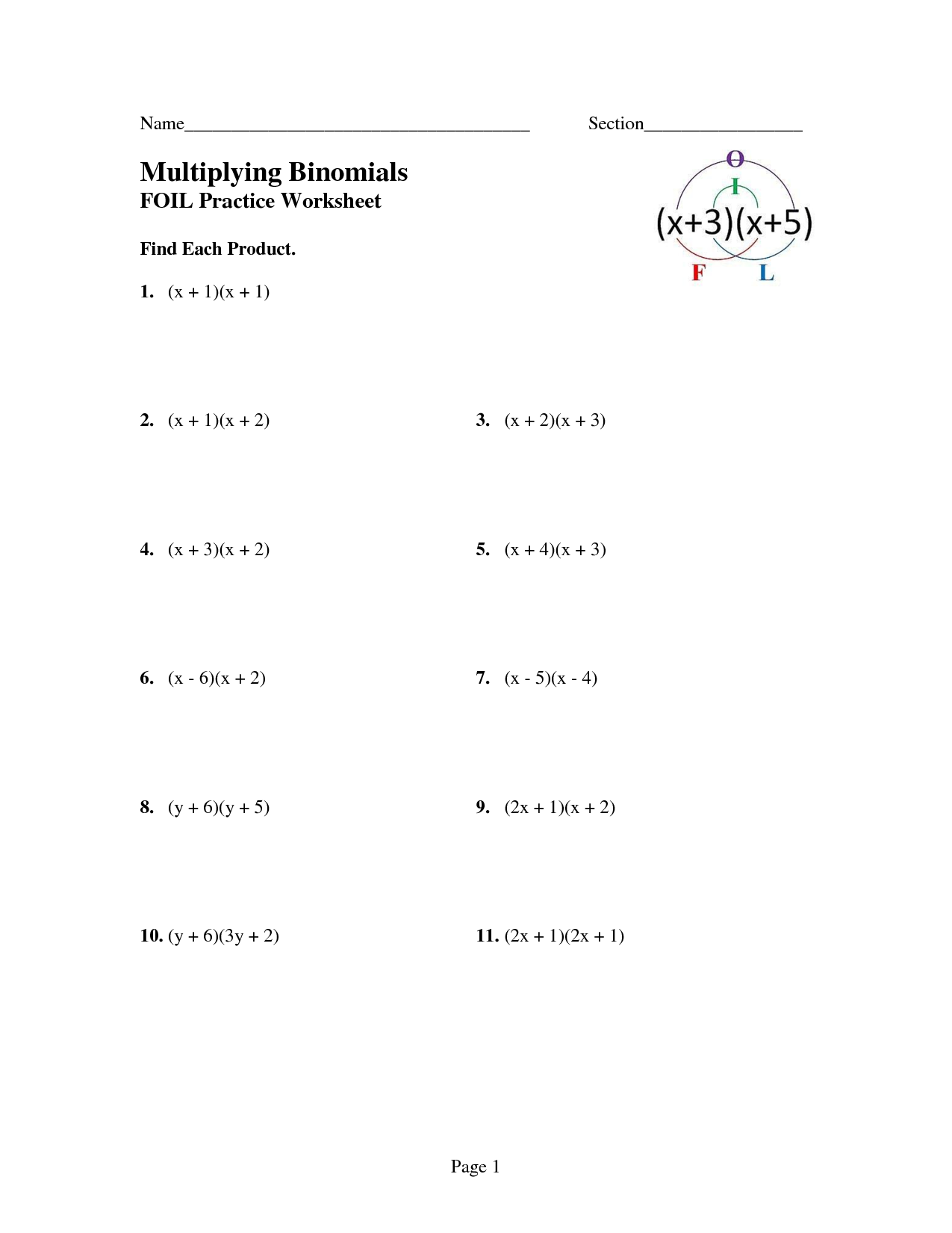 14 Best Images of Foil Practice Worksheet Printable - Foil Math