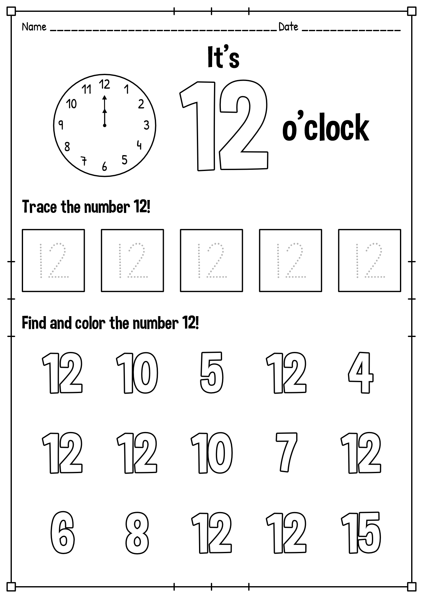 11 Best Images of 12 Free Printable Number Tracing Preschool Worksheets