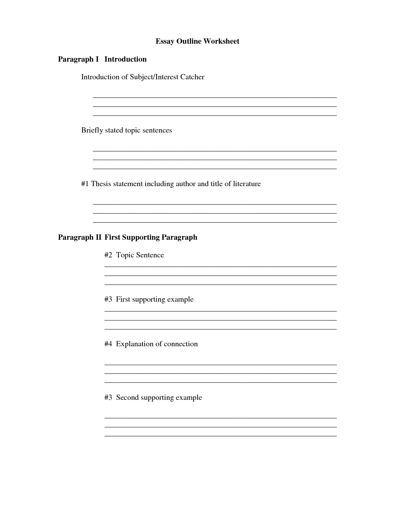 Argumentative essay outline worksheet