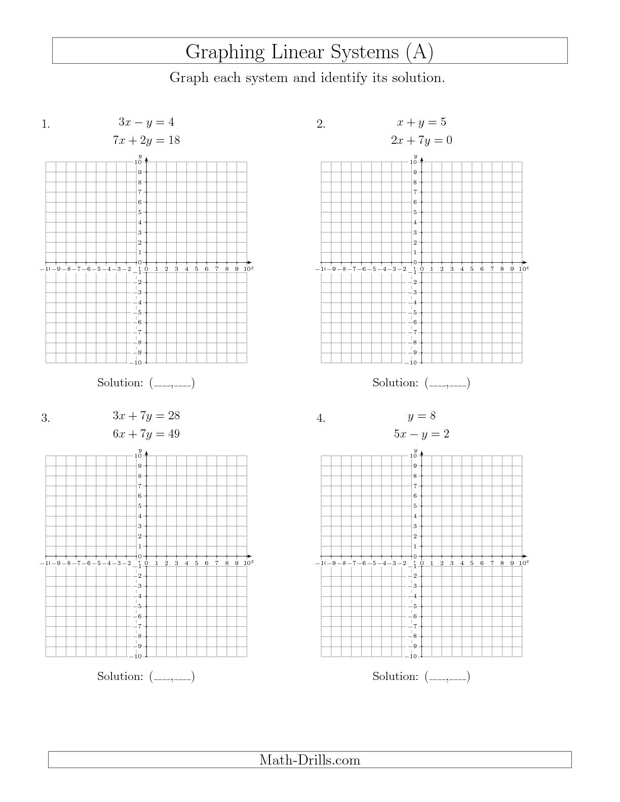 Graphing Systems Of Inequalities Worksheet