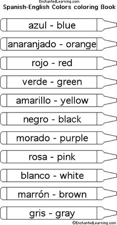 spanish worksheets learning worksheet colors english words kindergarten learn language preschool printables lessons numbers speak printable basic vocabulary activities elementary