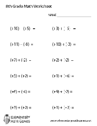8th Grade Math Equations Worksheets