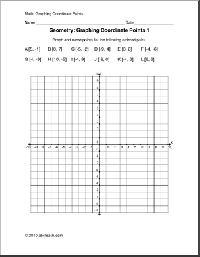 Coordinate Graphing Worksheets Middle School