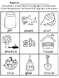 Digraphs CH SH Th WH Worksheets