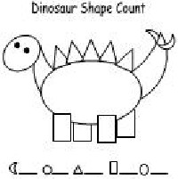 Dinosaur Shape Count Worksheet
